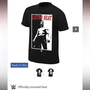 SIZE MEDIUM- WWE MENS BLACK EDDIE GUERRERO RETRO ADDICTED TO THE HEAT T-SHIRT
